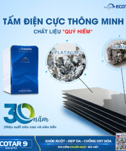 Điện cực titan phủ Platin quý hiểm số 1 thế giới của máy lọc nước ion kiềm Geyser Ecotar 9