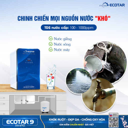 Geyser Ecotar 9 UltraRO chinh chiến trên mọi nguồn nước