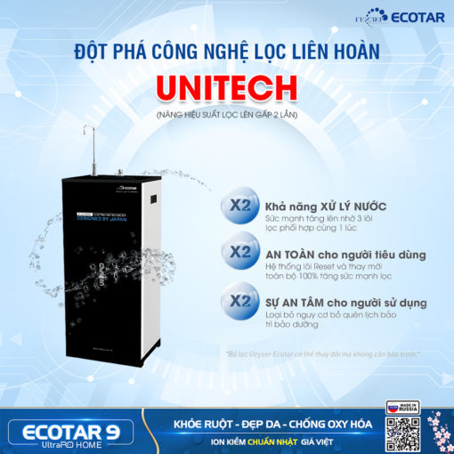 Máy Lọc Nước Ion Kiềm Geyser Ecotar 9 Ultra Ro Home