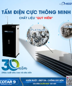 Máy lọc nước ion kiềm Geyser Ecotar 9 Ultra RO Home có tấm điện cực quý hiếm số 1 thế giới