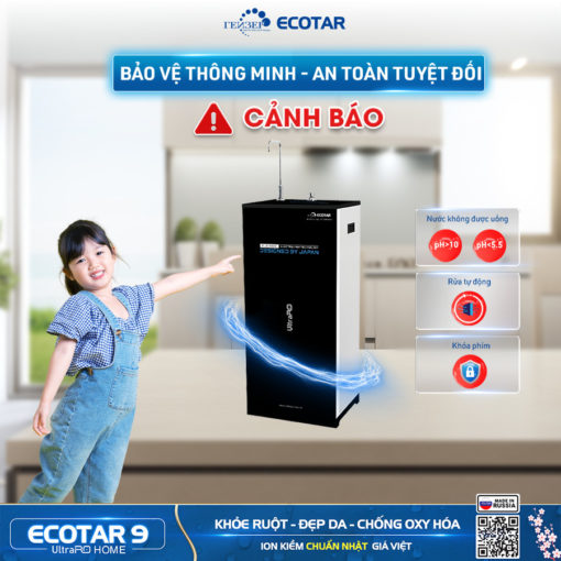 Máy lọc nước ion kiềm Geyser Ecotar 9 Ultra RO Home đảm bảo an toàn với hệ thống SMART thông minh