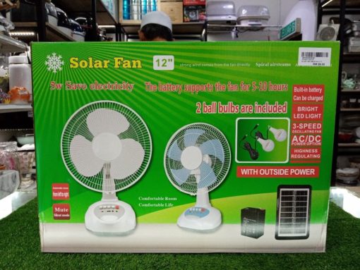 Quạt điện Ngoài Trời Năng Lượng Mặt Trời Di động 12 Inch Solar Fan