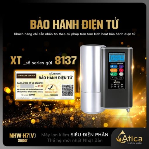 Atica SUPER MHW-H7(V) là dòng sản phẩm cao cấp, được bảo hành chính hãng lên đến 3 năm, đảm bảo an toàn tuyệt đối cho khách hàng.