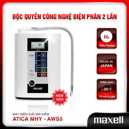 Máy Lọc Nước Ion Kiềm Giàu Hydro Atica Maxell Mhy Aws5 – Phiên Bản Quốc Tế