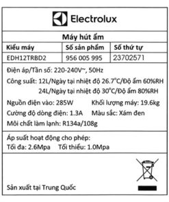 Máy Hút ẩm Electrolux Edh12trbd2