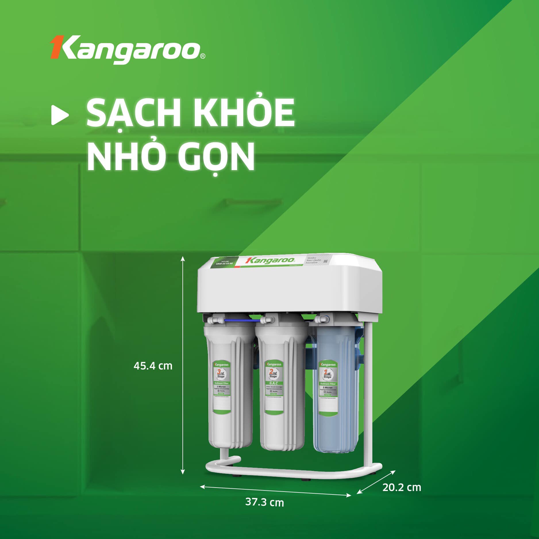 Máy Lọc Nước Chân Quỳ Kangaroo Kgrp68ec Để Gầm