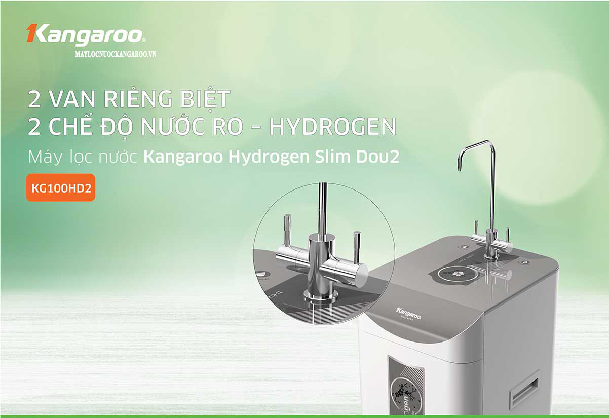 Máy Lọc Nước Kangaroo Hydrogen Slim Duo 2 Kg100hd2