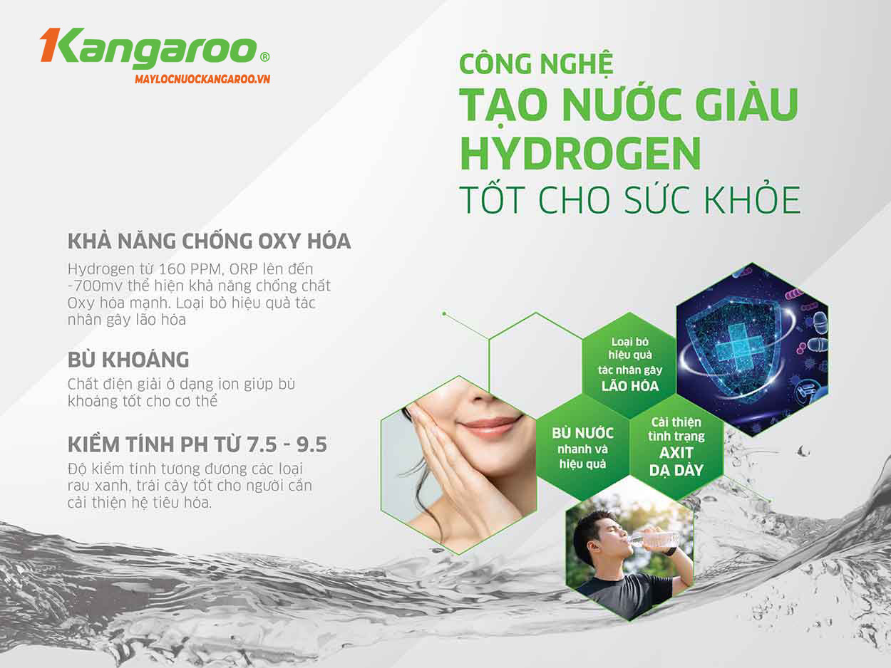 Máy Lọc Nước Kangaroo Hydrogen Slim Duo 2 Kg100hd2