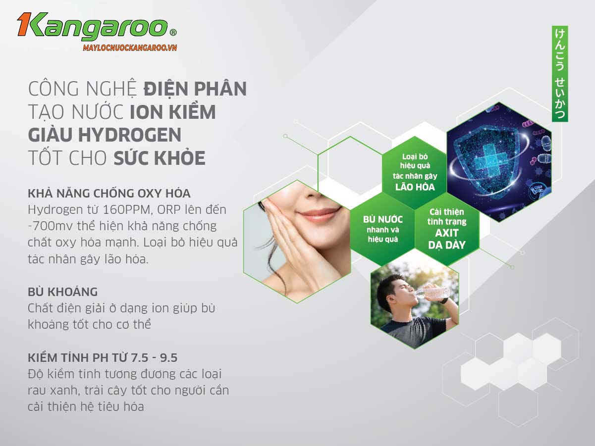 Máy Lọc Nước Kangaroo Hydrogen Ion Kiềm Kg10a8esg