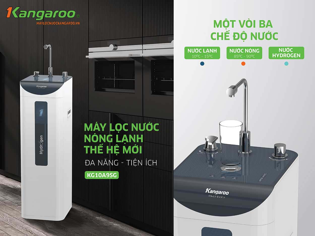 Máy Lọc Nước Kangaroo Hydrogen Slim Nóng Lạnh Kg10a9sg