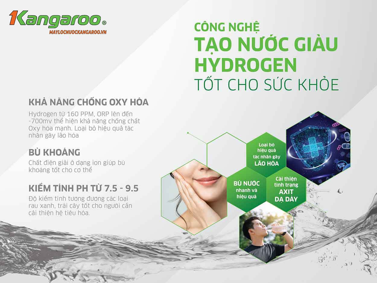 Máy Lọc Nước Kangaroo Hydrogen Slim Nóng Lạnh Kg10a9sg