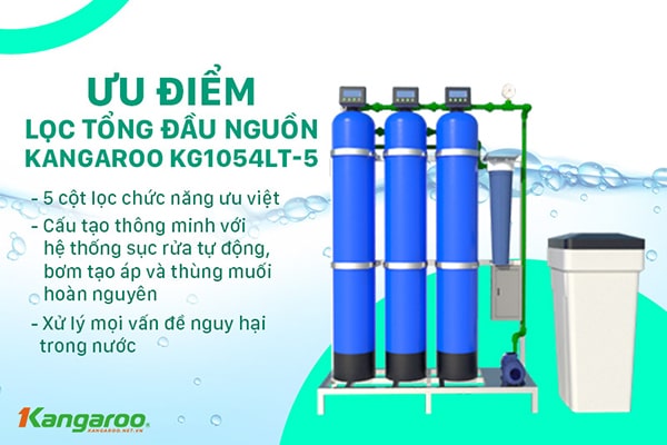 Hệ thống lọc tổng đầu nguồn 5 cấp Kangaroo KG1054LT-5 1000l/h