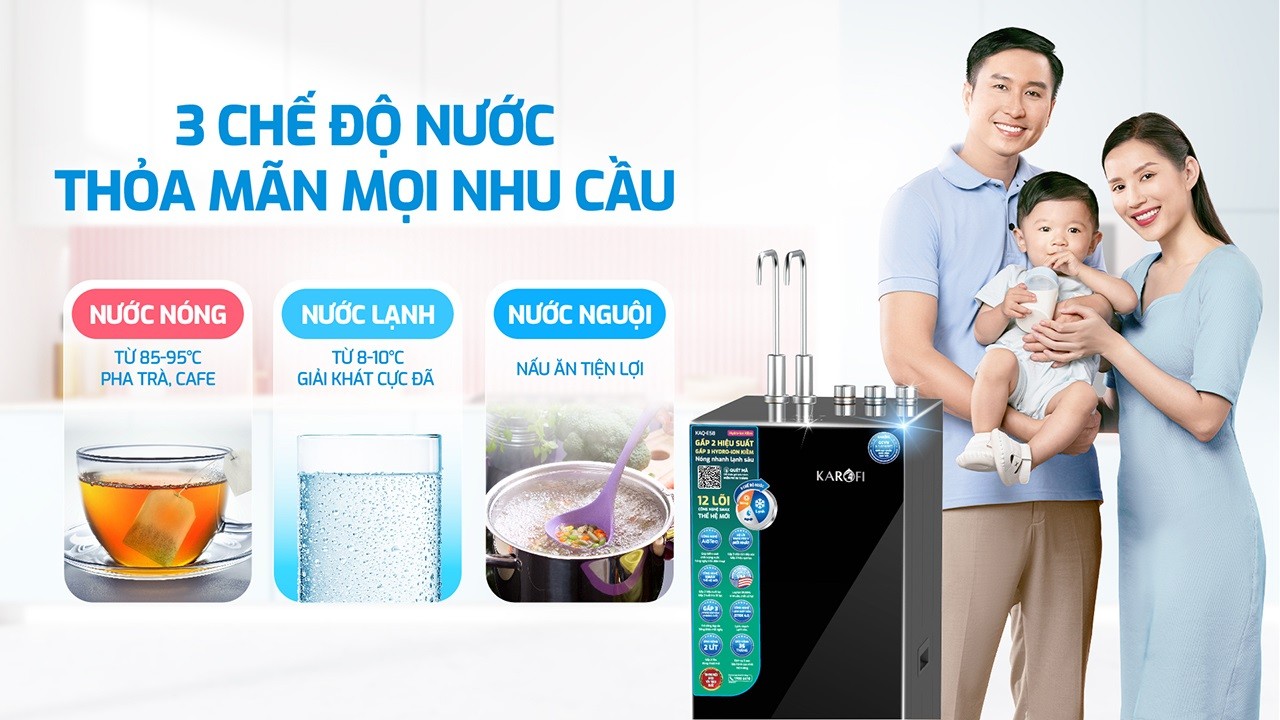 Máy Lọc Nước Nóng Lạnh Karofi Kad E58