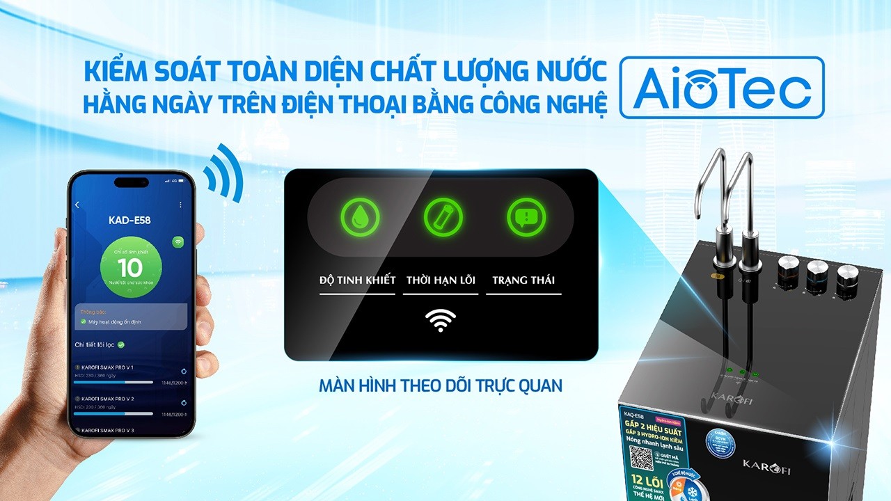 Máy Lọc Nước Nóng Lạnh Karofi Kad E58