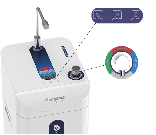 Máy lọc nước Slim Hydrogen tích hợp nóng, lạnh sử dụng Block KG10A8ES tích hợp 3 chế độ nước: Nóng, lạnh, Ro Hydrogen