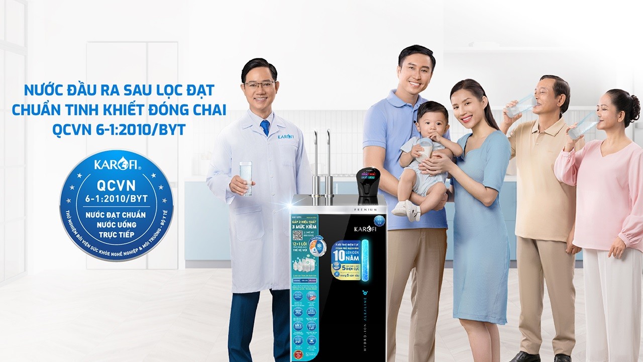 Máy Lọc Nước Nóng Lạnh Hydro Ion Kiềm Karofi Kae S695