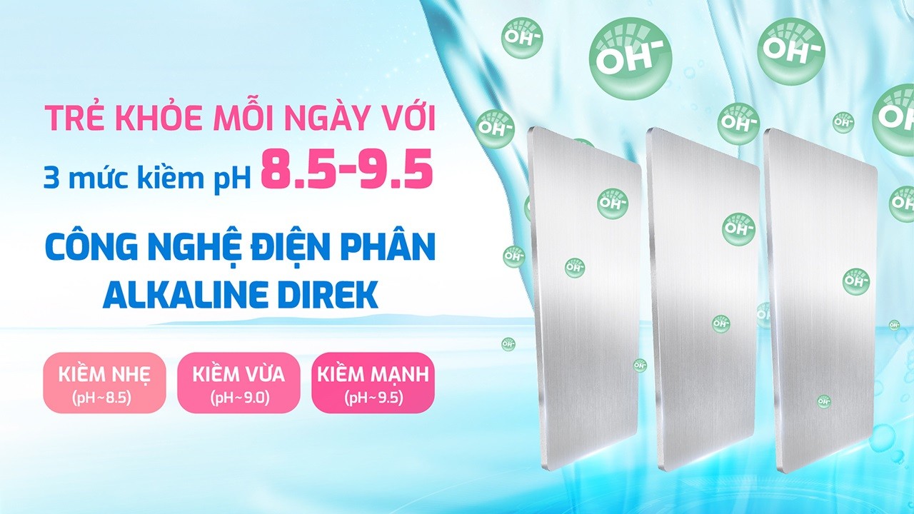 Máy Lọc Nước Nóng Lạnh Hydro Ion Kiềm Karofi Kae S695