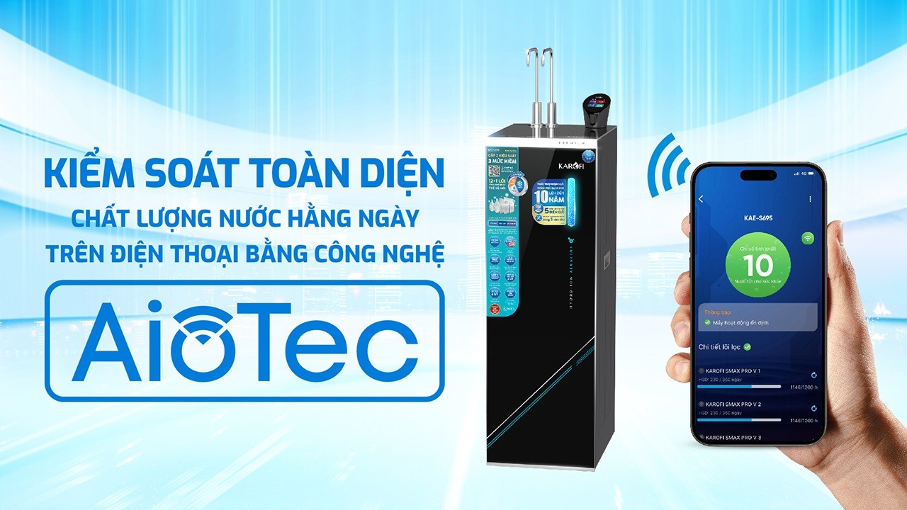 Máy Lọc Nước Nóng Lạnh Hydro Ion Kiềm Karofi Kae S695