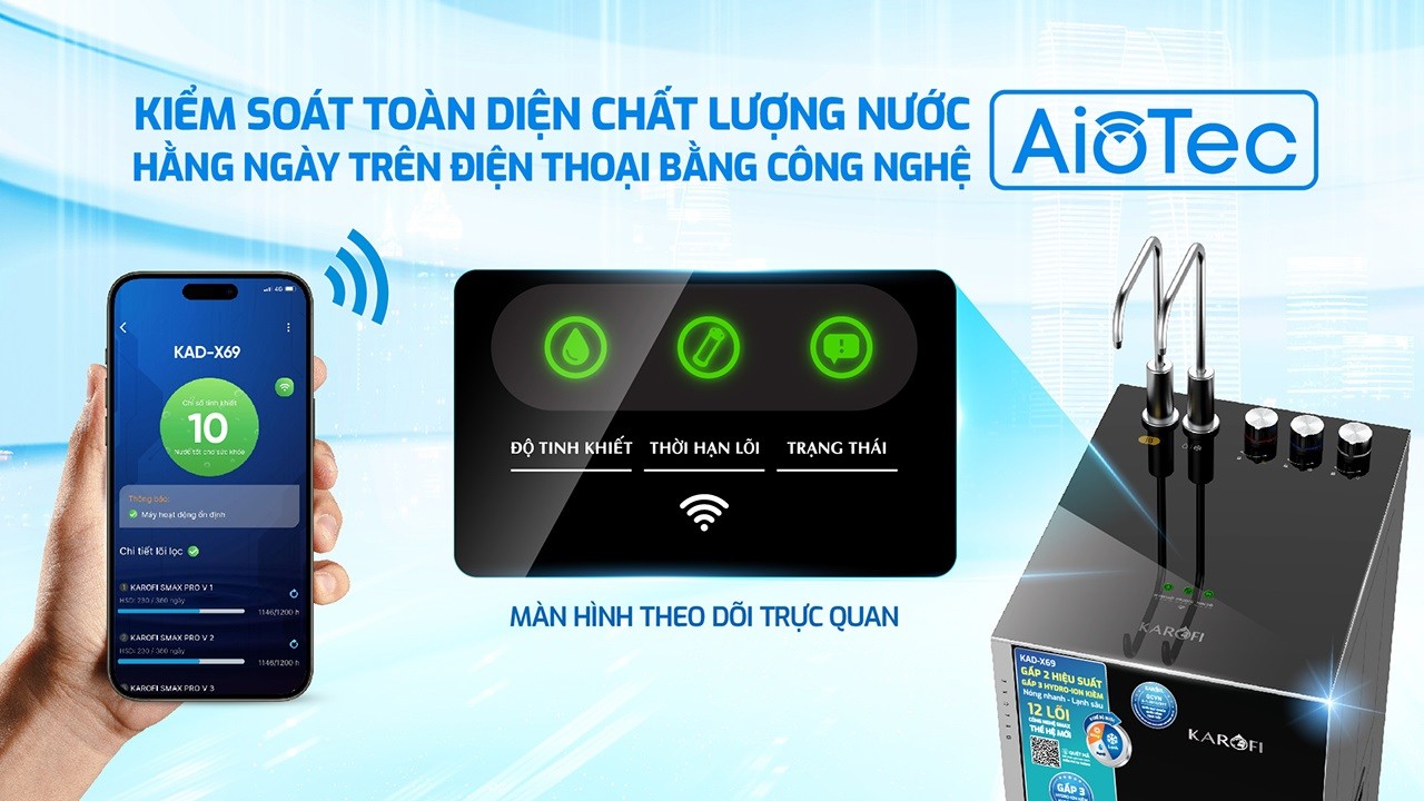 Máy Lọc Nước Nóng Lạnh Karofi Kad X69