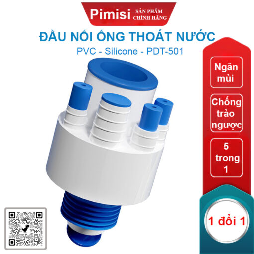 Bộ Đầu Nối Ống Thoát Nước Pimisi Pdt 501 Ngăn Mùi | Chính Hãng