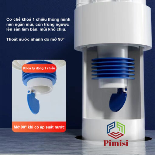 Bộ Đầu Nối Ống Thoát Nước Pimisi Pdt 501 Ngăn Mùi | Chính Hãng