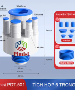 Bộ Đầu Nối Ống Thoát Nước Pimisi Pdt 501 Ngăn Mùi | Chính Hãng
