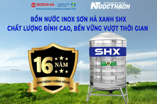 Bồn Nước Inox Sơn Hà Xanh Shx 500l Đứng (Φ720)