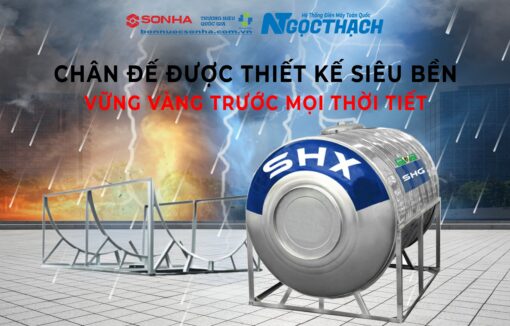 Bồn Nước Inox Sơn Hà Xanh Shx 500l Ngang (Φ720)