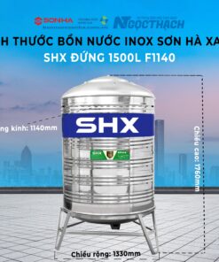 Bồn Nước Inox Sơn Hà Xanh Shx 1500l Đứng (Φ1140)