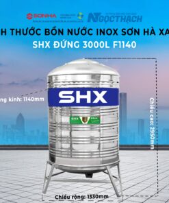 Bồn Nước Inox Sơn Hà Xanh Shx 3000l Đứng (Φ1380) (sao Chép)