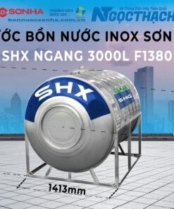 Bồn Nước Inox Sơn Hà Xanh Shx 3000l Ngang (Φ1380)