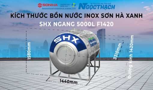 Bồn Nước Inox Sơn Hà Xanh Shx 4500l Ngang (Φ1420) (sao Chép)