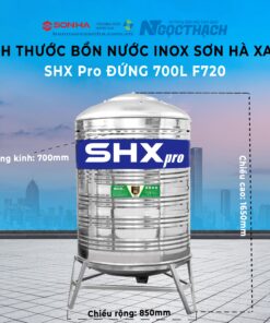 Bồn Nước Inox Sơn Hà Xanh Shx Pro 700l Đứng (Φ720)