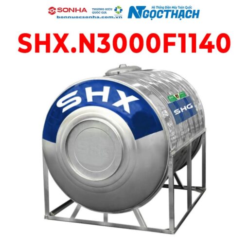 Bồn Nước Inox Sơn Hà Xanh Shx 3000l Ngang (Φ1140)