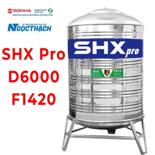 Bồn Nước Inox Sơn Hà Xanh Shx Pro 6000l Đứng (Φ1420)