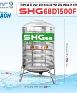Bồn Inox Lộc Phát Siêu Chống ăn Mòn 1500l Đứng Shg68d1500f1140 Sơn Hà Xanh