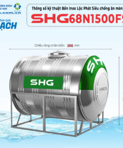 Bồn Inox Lộc Phát Siêu Chống ăn Mòn 1500l Ngang Shg68n1500f960