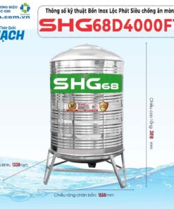 Bồn Inox Lộc Phát Siêu Chống ăn Mòn 4000l Đứng Shg68d4000f1380