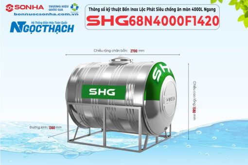 Bồn Inox Lộc Phát Siêu Chống ăn Mòn 4000l Ngang Shg68n4000f1380 (sao Chép)