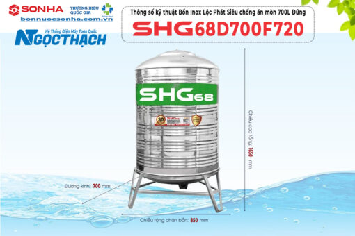 Bồn Inox Lộc Phát Siêu Chống ăn Mòn 700l Đứng Shg68d700f720 Sơn Hà Xanh