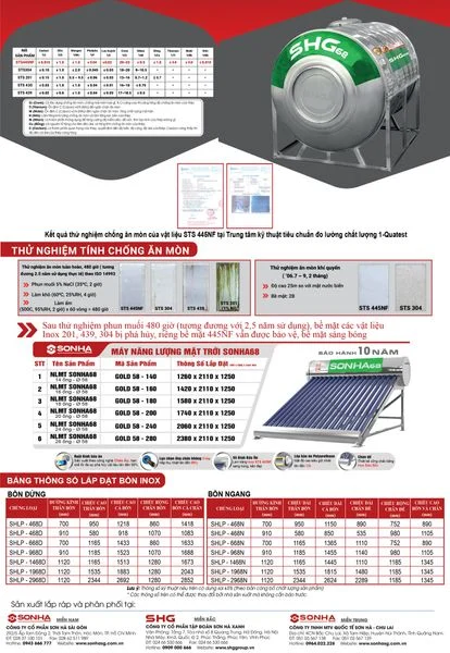 Bồn Inox Lộc Phát Siêu Chống ăn Mòn 500l Đứng Shg68d500f720 Sơn Hà Xanh
