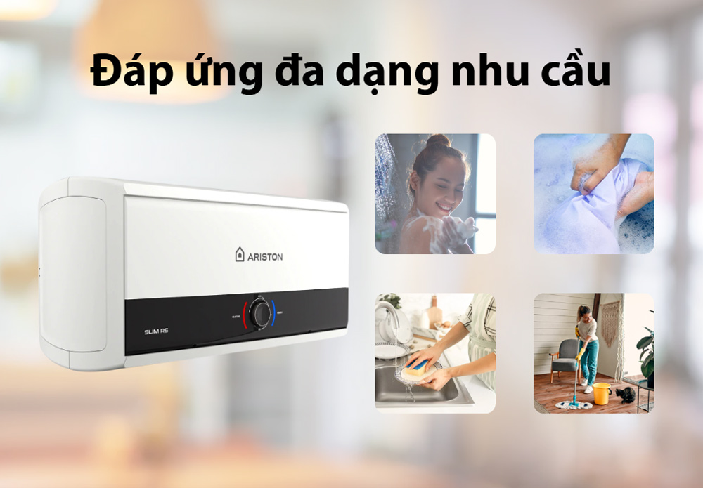 Bình Nước Nóng Gián Tiếp Ariston Slim3 15 Rs Ngang 2500w