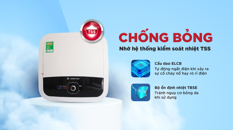 Bình Nóng Lạnh Ariston 15 Lít Vuông An2 15 Rs