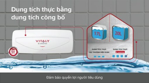 Bình Nóng Lạnh Ariston Vitaly 20 Slim (bình Ngang 20l)