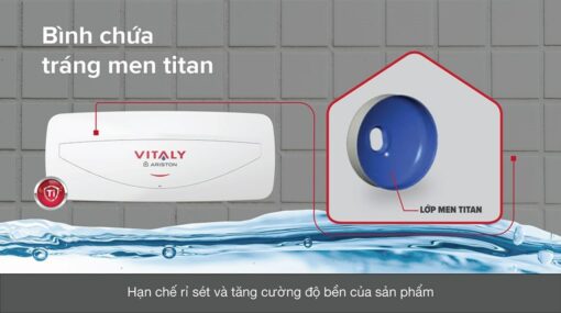 Bình Nóng Lạnh Ariston Vitaly 20 Slim (bình Ngang 20l)