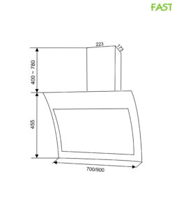 Máy Hút Mùi áp Tường Faster Fs 3689wn/bn 70