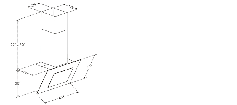 Máy Hút Mùi áp Tường Faster Fs 3608b 70