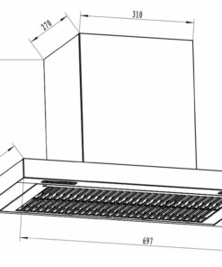 Máy Hút Mùi áp Tường Chữ T Màu Xám 70cm Faster Fs 35tg Autoclean