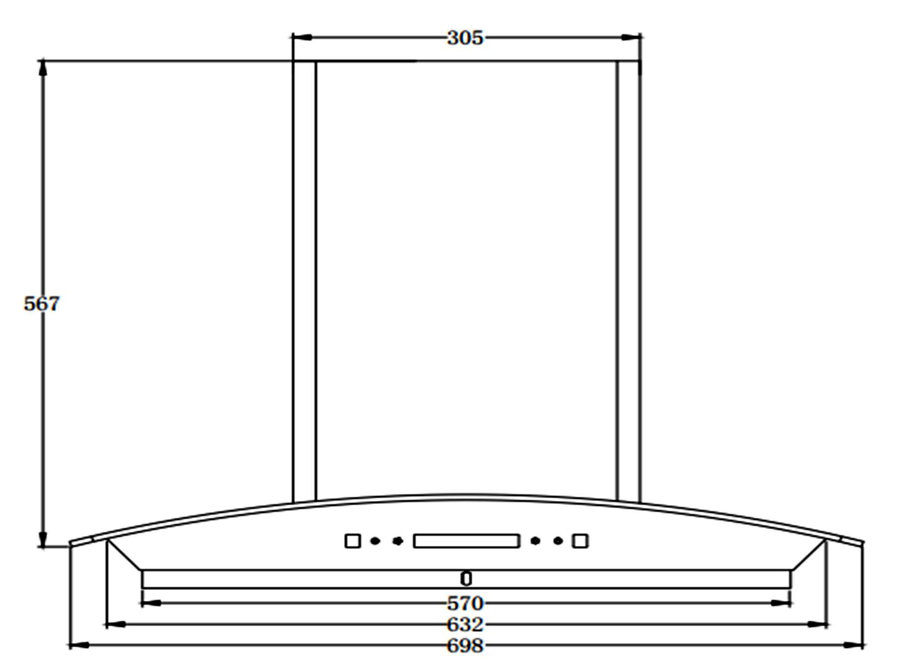 Máy Hút Mùi áp Tường Kính Cong Màu đen Cảm ứng 70cm Faster Fs 700b Autoclean