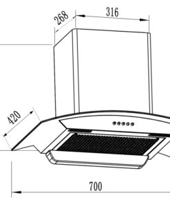Máy Hút Mùi áp Tường Kính Cong Inox 70cm Faster Fs Ch370s